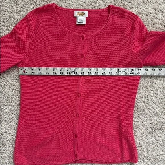 Talbots Pink Cardigan Sweater with Long Sleeves and Soft Texture - Picture 7 of 8